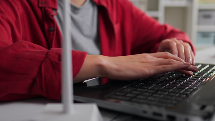 Generator, Business Owner Conducts analysis by checking building project data Innovative renewable energy project In slow motion Specialist woman working at laptop office room, wind turbine
