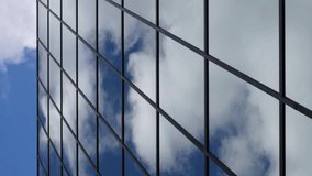 Vertical Video Cloud Reflections in Office Building