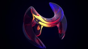 Abstract Magical Animation of Fluid Fantasy Shapes. Futuristic holographic animation of dispersion glass wave lines moving on black background. - Powered by Shutterstock - Get 15% off with code: PIKWIZARD15