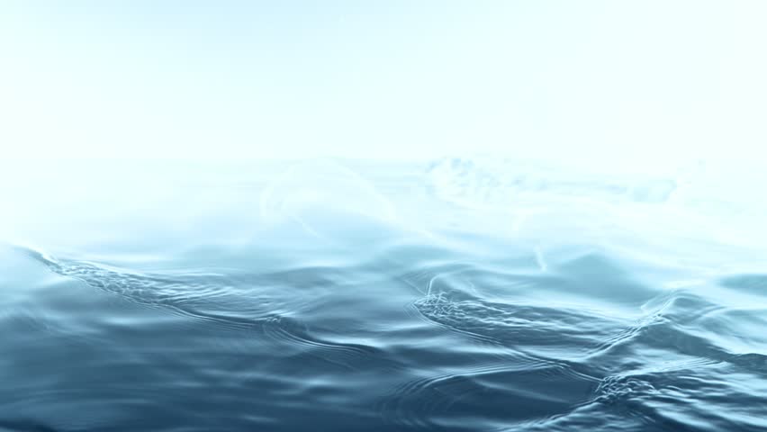 Super slow motion of waving water with clear horizon ideal for copy space. Filmed on high speed cinema camera.