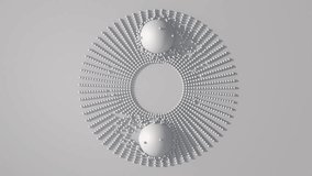Two white spheres and white particles. Abstract animation, 3d render. - Powered by Shutterstock - Get 15% off with code: PIKWIZARD15