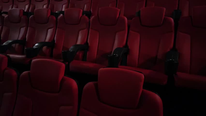 Cinema and entertainment, empty red movie theatre seats for tv show streaming service and film industry production. High quality 4k footage Royalty-Free Stock Footage #1100632141