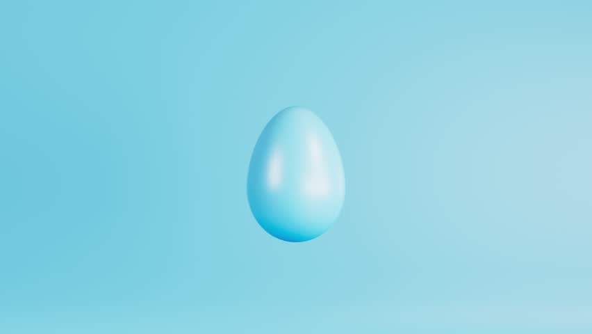 Blue painted egg shell peel and reveal orange egg. Easter egg animation concept. 3d render Royalty-Free Stock Footage #1100647281