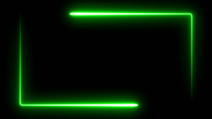 Neon glowing frame background. Lasers are green. repetitive motion animation, with neon lights shrinking and expanding. isolated on black. 4K graphic animation video - Powered by Shutterstock - Get 15% off with code: PIKWIZARD15