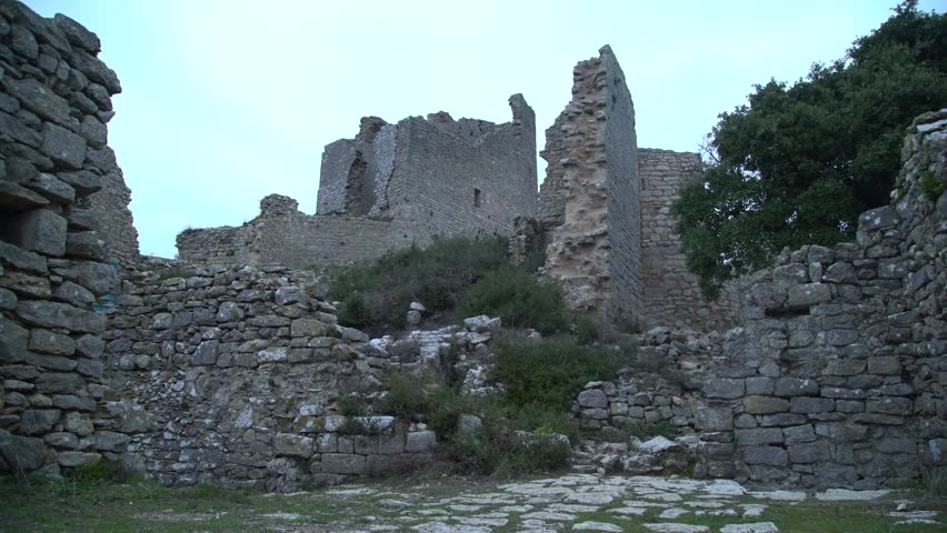 Ruined church and castle in France