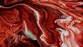 Abstract animation of beautiful red liquid marble moving. Marble liquid wave abstract background, colorful liquid paint. Beautiful fluid art 3D Abstract Colorful marble video. 4K