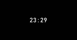 24 seconds digital timer countdown animation is isolated on black background. countdown timer, 24 sec stopwatch animation template video footage