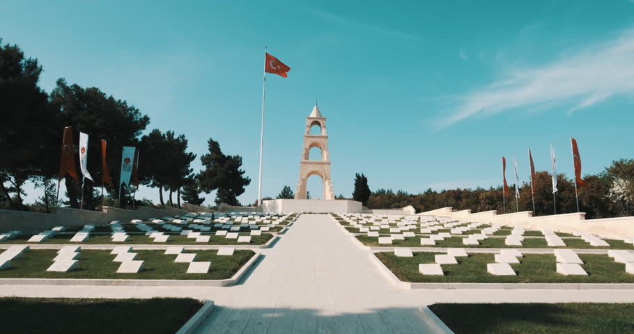 57th Infantry Regiment - Turkish memorial and cementery in Canakkele  Royalty-Free Stock Footage #1100661117
