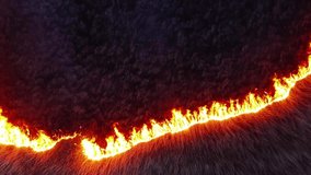 dry grass burning aerial video. fast-moving grass fires. Australia's hot, arid climate and wind-driven bushfires. climate change, heatwaves and droughts.
