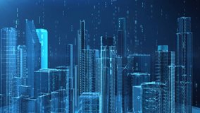 Digital technology city building, future high-tech city. Aerial view of the city, corporate publicity background video. - Powered by Shutterstock - Get 15% off with code: PIKWIZARD15