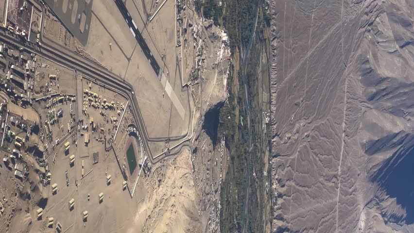 View from the plane to the surface of the earth with a mountain landscape of the Himalayas at Ladakh, India
