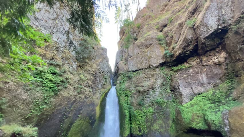 scenic view of a waterfall hike in Portland Oregon