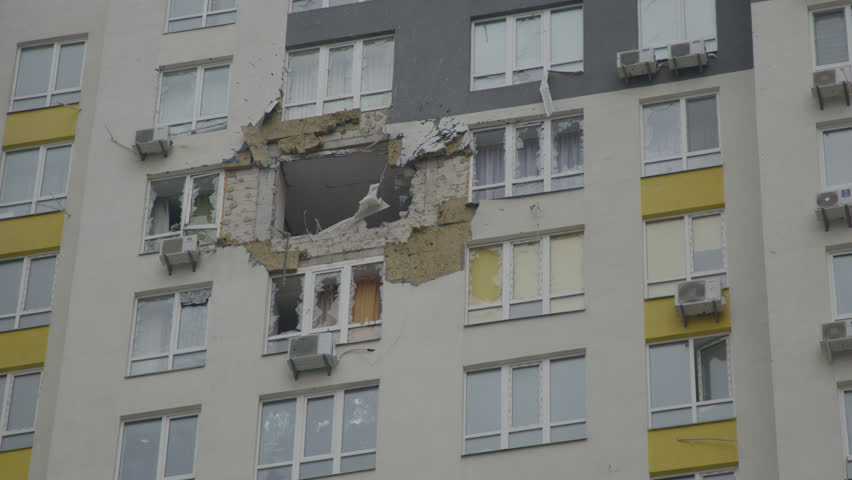 IRPIN, UKRAINE residential buildings destroyed by the Russian army