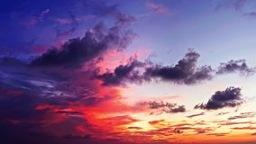 Beautiful sky clouds nature scenery at sunset. 4k sky clouds real time video.