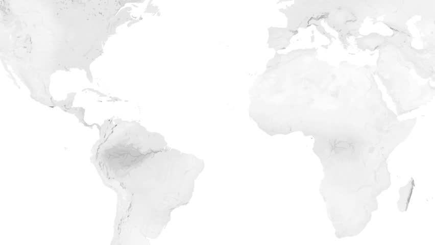 World map showing Rwanda. From above zoom in. Country red is highlighted on the map.  Royalty-Free Stock Footage #1100683405