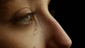 A Tear Running Down a Young Beautiful Woman Face, Macro - Powered by Shutterstock - Get 15% off with code: PIKWIZARD15