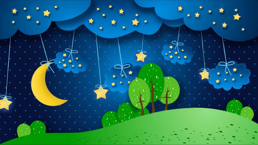  LOOP ANIMATION, LULLABY BACKGROUND.AUTHOR'S ANIMATION Royalty-Free Stock Footage #1100688655