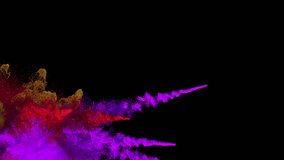 Colorful explosions of colored powders, based on the Holi Festival of India. Slow motion, Macro, Colorful, Red, Yellow, Pink, Purple. alpha Backgrounds, Lower Third, Overlay - Powered by Shutterstock - Get 15% off with code: PIKWIZARD15