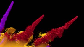 Colorful explosions of colored powders, based on the Holi Festival of India. Slow motion, Macro, Colorful, Red, Yellow, Pink, Purple. alpha Backgrounds, Lower Third, Overlay - Powered by Shutterstock - Get 15% off with code: PIKWIZARD15