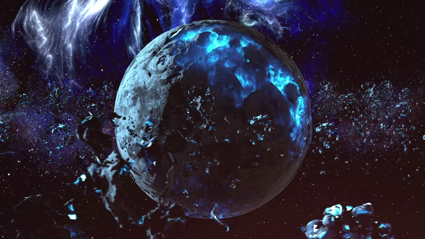 Dying ice Planet with blue magma surrounded by asteroid belt and nebula.


3D rendering of deep blue space with dying star, lava and asteroids surrounding, 2023

 Royalty-Free Stock Footage #1100706627