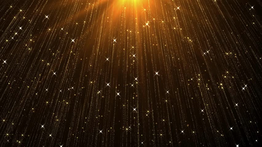 gold particles abstract background with shining golden floor particles stars dust. Futuristic glittering fly movement flickering loop in space on black background. Royalty-Free Stock Footage #1100709379