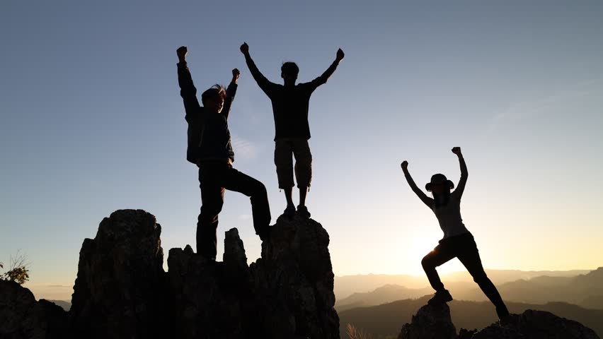 Adventure; backpack; business concept; business people; business team; cliff; climber; concept; couple; extreme; freedom; friends; group; hand; happy; help; helping hand; helping hand silhouette; hike | Shutterstock HD Video #1100714711