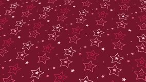 Animated abstract pattern with star geometric elements. red gradient background
