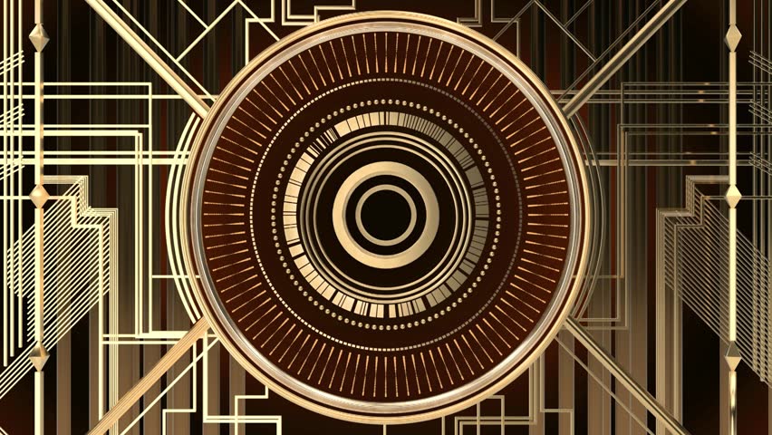 Golden retro art deco background. Gatsby style. Seamless 3D render Royalty-Free Stock Footage #1100720271