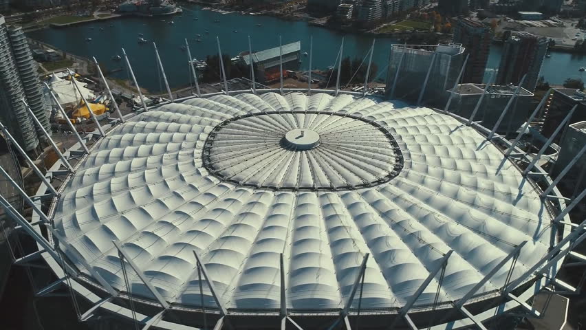 VANCOUVER BC CANADA : BC Place is a stadium located at the north side of False Creek, in Vancouver, British Columbia, Canada. (aerial photography)