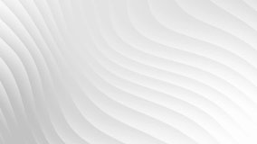 White curve waves abstract motion background. Seamless looping animation	