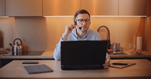 Sales Man Working From Home Online Selling Working Remotely From Home