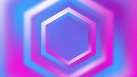 Abstract purple and pink gradient hexagons bright juicy blurred abstract loop background. Video 4k