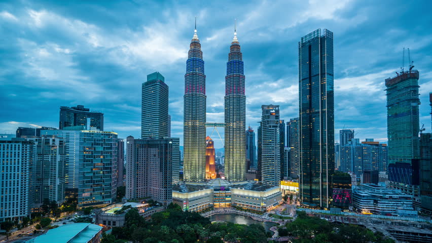 Day to night,4kTime lapse,Amazing scenery of Kuala Lumpur, Malaysia.