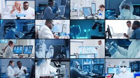 Science, research and laboratory work concept. Diverse people work in modern science labs. Doctors, professors and lab assistants conduct medical, nanotechnological and microelectronic research. - Powered by Shutterstock - Get 15% off with code: PIKWIZARD15