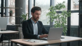 Caucasian businessman professional manager typing on laptop work in modern office write notes market research information man entrepreneur analyze data on internet develop business plan using computer - Powered by Shutterstock - Get 15% off with code: PIKWIZARD15