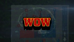 Animation of data processing and brain over wow text. global business, finances, connections and digital interface concept digitally generated video. - Powered by Shutterstock - Get 15% off with code: PIKWIZARD15