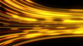Loopable abstract glowing golden Speedline flowing animation. Data transfer bandwidth stream concept