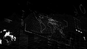 Digital animation of interface with world map and data processing against black background. computer interface and technology concept - Powered by Shutterstock - Get 15% off with code: PIKWIZARD15