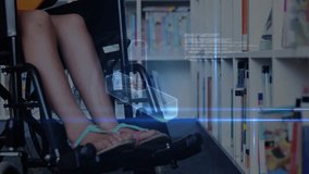 Animation of dna strand over disabled caucasian schoolgirl learning in library. global education, connections and digital interface concept digitally generated video. - Powered by Shutterstock - Get 15% off with code: PIKWIZARD15