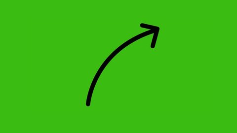Arrows, Hand Drawn Doodle Arrows on green background with alpha channel.4K Chroma key.: film stockowy