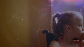 Animation of network of connections over sad disabled caucasian schoolgirl. global education, connections and digital interface concept digitally generated video. - Powered by Shutterstock - Get 15% off with code: PIKWIZARD15