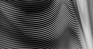 Animation of grey wave pattern on seamless loop. Abstract, pattern and colour concept digitally generated video.