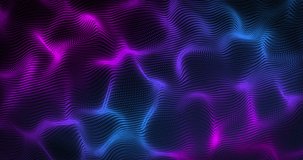 Animation of purple and blue wave pattern on seamless loop. Abstract, pattern and colour concept digitally generated video.