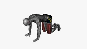 fire hydrant circle bodyweight fitness exercise workout animation male muscle highlight demonstration at 4K resolution 60 fps crisp quality for websites, apps, blogs, social media etc.