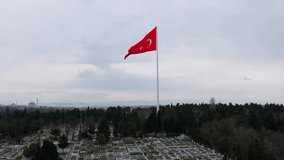 drone video for Turkish flag