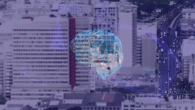 Animation of human brain over cityscape. global connections, data processing and technology concept digitally generated video. - Powered by Shutterstock - Get 15% off with code: PIKWIZARD15