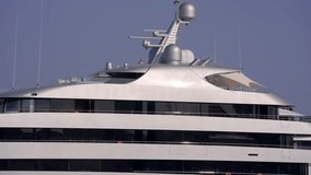 Closeup video of a luxury yacht shot in 8k