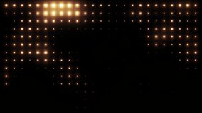 Party Flash Lights. Yellow flashes of light Video Background. Flashing floodlights. Lights Flashing Wall Showtec VJ Stage Floodlight 4K