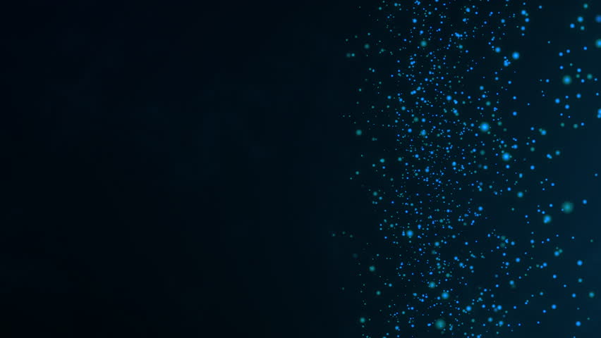 Calm blue particles on right on black background title screen video effect | Shutterstock HD Video #1100800803