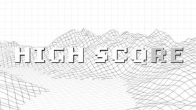 Animation of high score text over metaverse on white background. global social media, metaverse and digital interface concept digitally generated video. - Powered by Shutterstock - Get 15% off with code: PIKWIZARD15